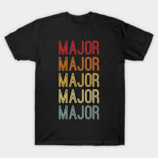 Major Name Vintage Retro Pattern T-Shirt